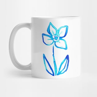 Blue Watercolor Flower Mug